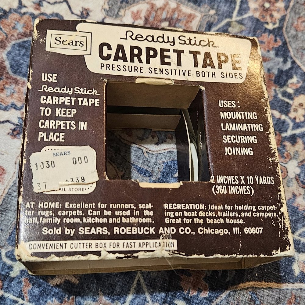 Vintage Sears Ready Stick Carpet Tape  (pre-barcode era)